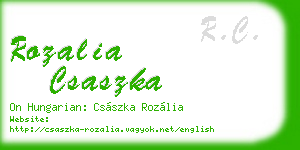 rozalia csaszka business card