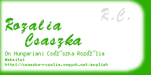 rozalia csaszka business card